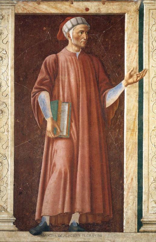 Andrea del Castagno Famous Persons: Dante Allighieri oil painting picture